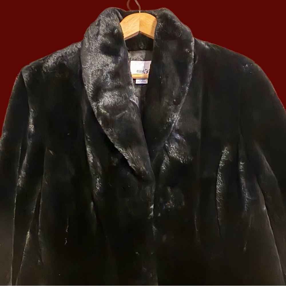 East 5th Black knee length fur coat